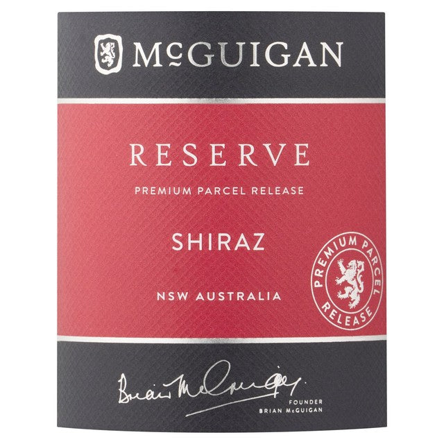 McGuigan Reserve Shiraz red wine 75cl, imported from the UK