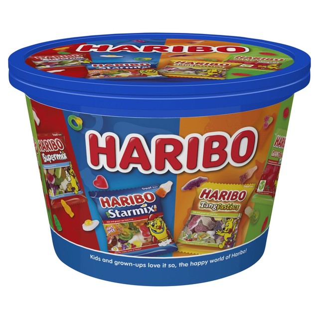 Haribo sharing tub assorted fruit gums 600g - British product