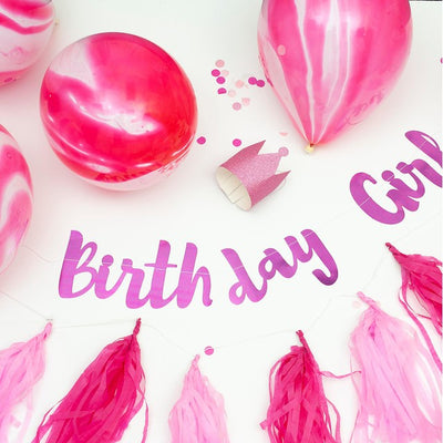On The Wall Pink Birthday Party Decorations Pack
