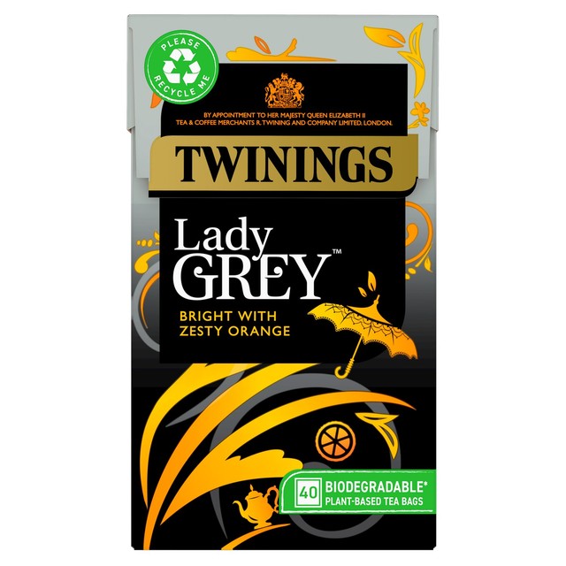 Twinings Lady Grey tea bags 40 count (British brand)