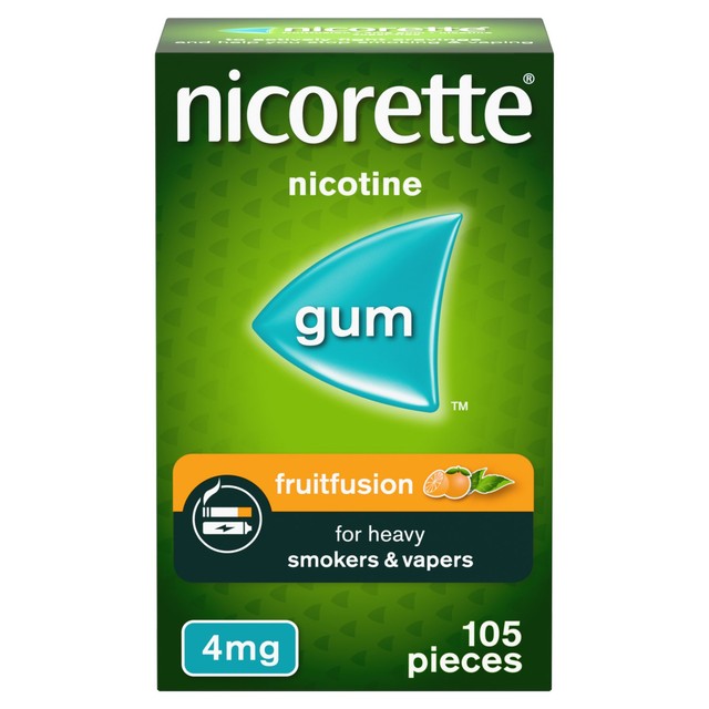 Nicorette fruit fusion nicotine chewing gum 4mg 105 pieces, imported from the UK