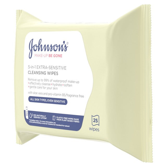 Johnson's Extra-Sensitive Cleansing Wipes 25 per pack, UK version