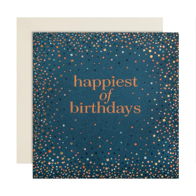 M&S scattered confetti birthday card 15cm x 15cm, imported from the UK