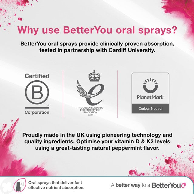 BetterYou Vitamin D4000IU Oral Spray 15ml - British product