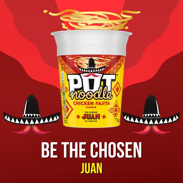 Pot Noodle Chicken Fajita instant noodles 90g, imported from the UK