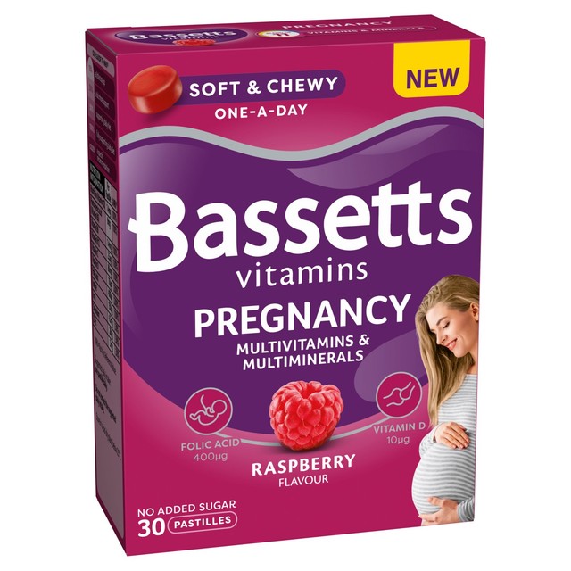 Bassetts pregnancy raspberry multivitamins 30s - British product