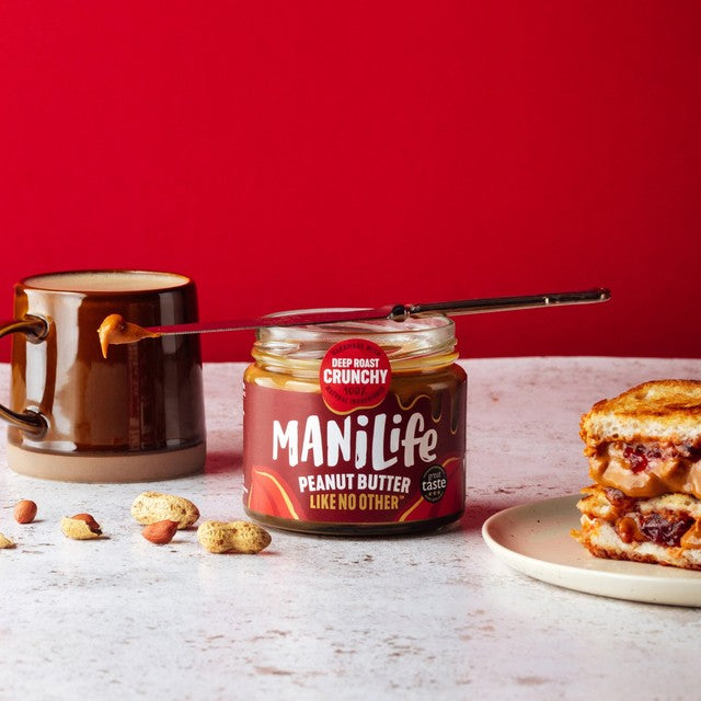 ManiLife deep roast crunchy peanut butter 275g, imported from the UK