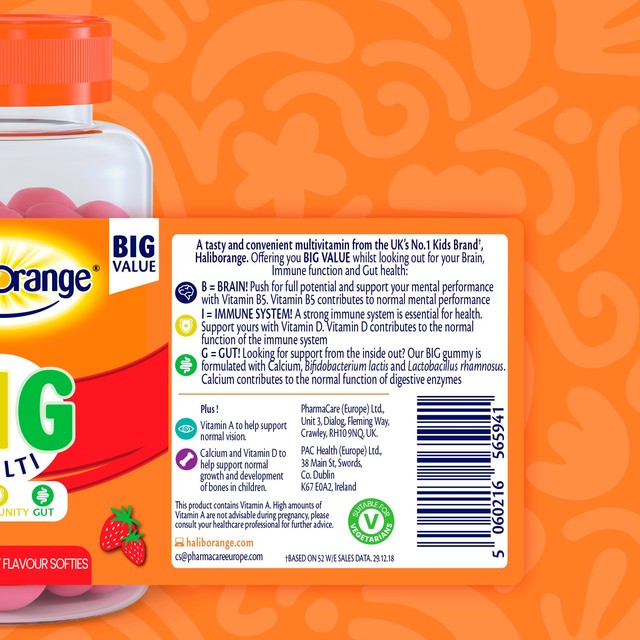 Haliborange BIG Multivitamins strawberry gummies 90 pack, UK version