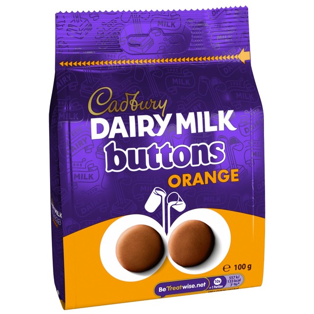 Cadbury orange chocolate buttons 100g - British product