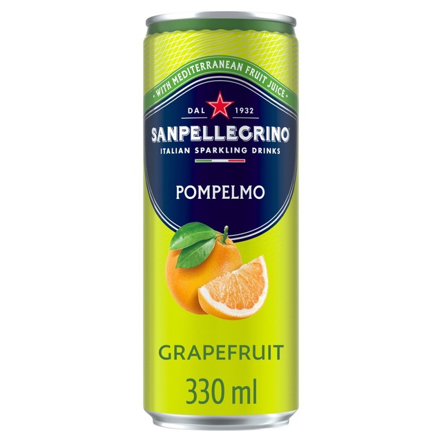 San Pellegrino Grapefruit sparkling soft drink 330ml can (British brand)