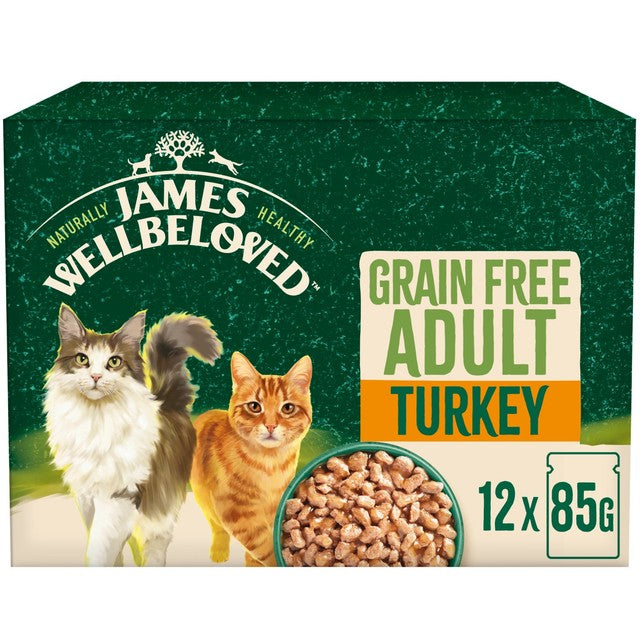 James Wellbeloved wet cat food turkey in gravy pouches (British brand)