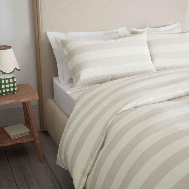 M&S linen striped bedding set double, UK version