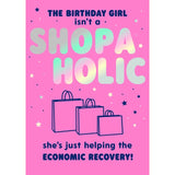 Pigment Shopaholic Birthday Card 130mm x 176mm (British brand)