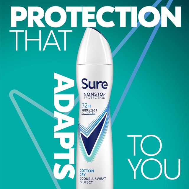 Sure Women Cotton Dry Antiperspirant Deodorant 250ml (British brand)