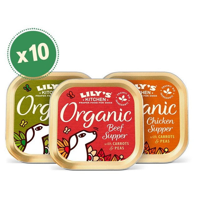 Lily's Kitchen organic dog food dinners multipack 10x150g, UK version