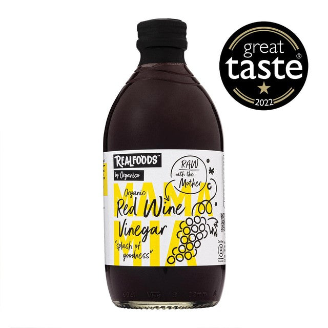 Realfoods Bio-Rotweinessig, 500 ml, importiert aus Großbritannien