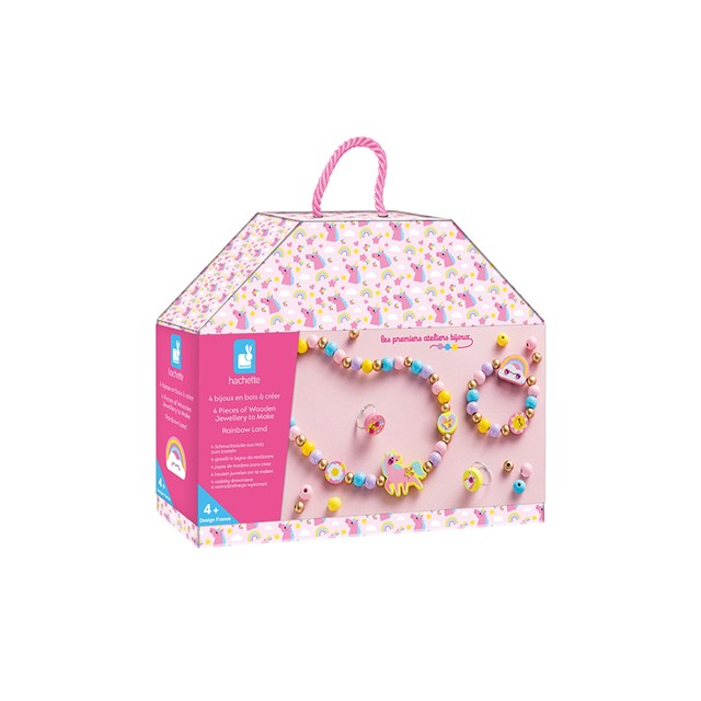 Janod Rainbow Land 4 piece wooden jewellery kit (British brand)