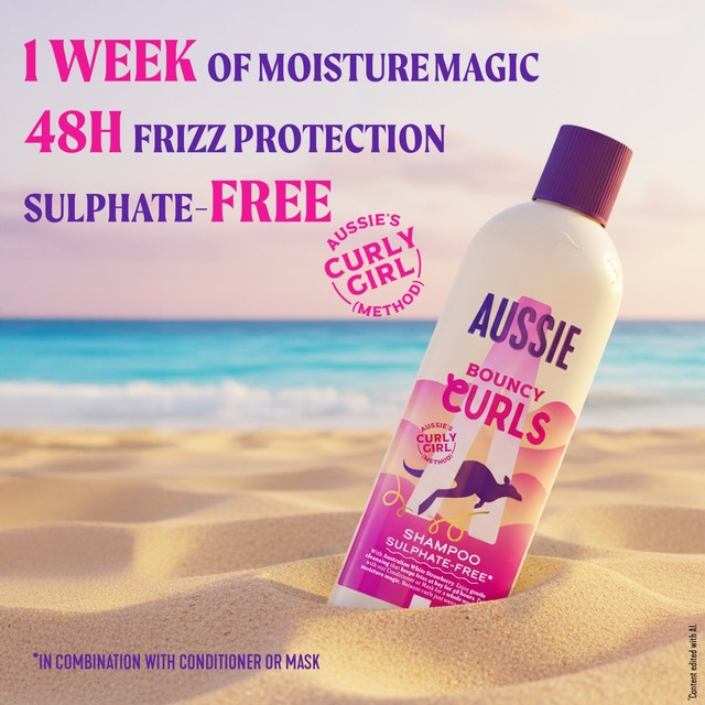 Aussie Curls Hydrating Shampoo for curly hair, imported from the UK