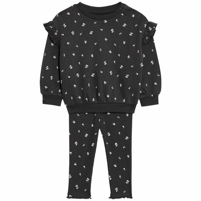 M&S floral sweat outfit grey 0-3 months, imported from the UK