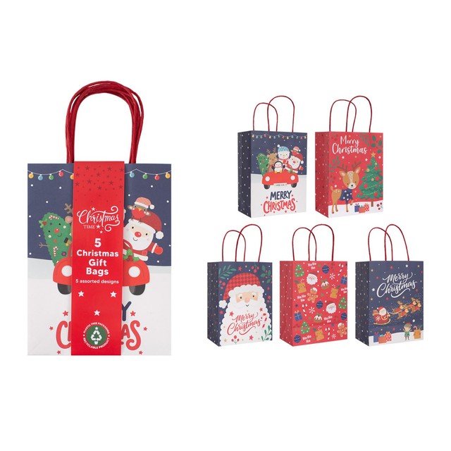 RSW International Christmas gift bags 5 pack (British brand)