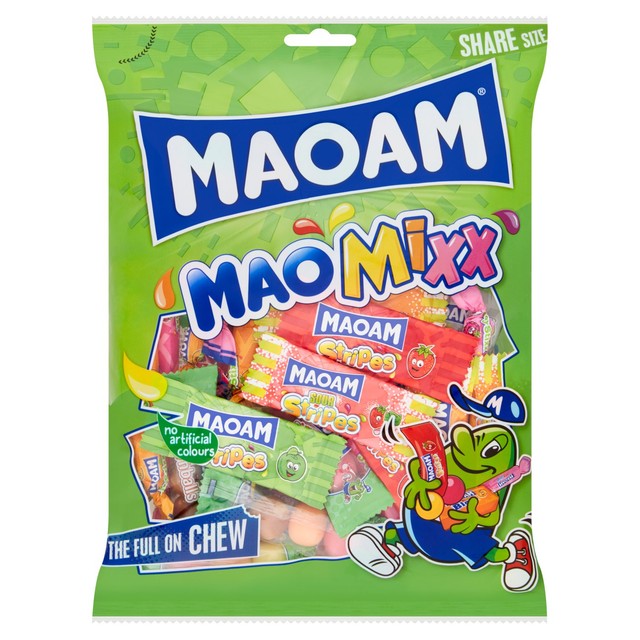 Maoam fruit and cola flavour chewy sweets 350g, imported from the UK