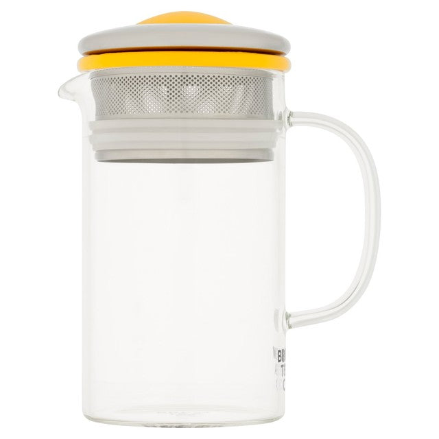Brew Tea Co glass tea pot with yellow lid 400ml - British product