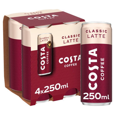 M&S Costa Latte Iced Coffee Drink 4 x 250ml- Buy online at McGrocer