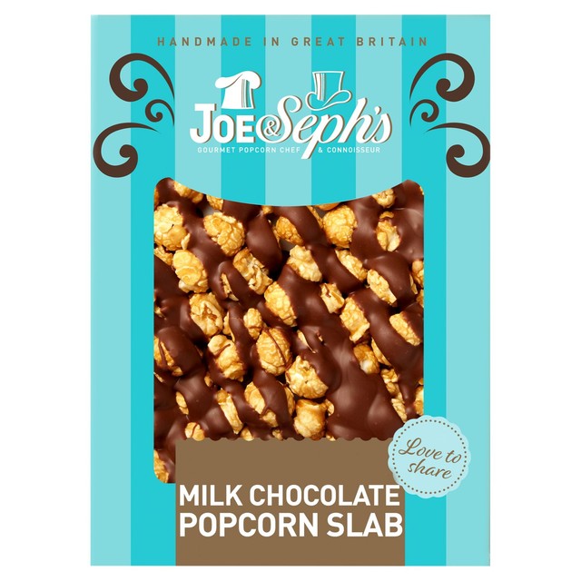 Joe & Sephs Milk Chocolate Popcorn Slab 115g, UK version