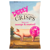 Diddly Squat Farm sausage and mustard crisps, imported from the UK