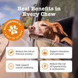 Zesty Paws calming dog chews turkey flavour, imported from the UK