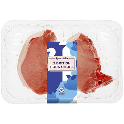 Ocado 2 côtes de porc britanniques avec os 500 g