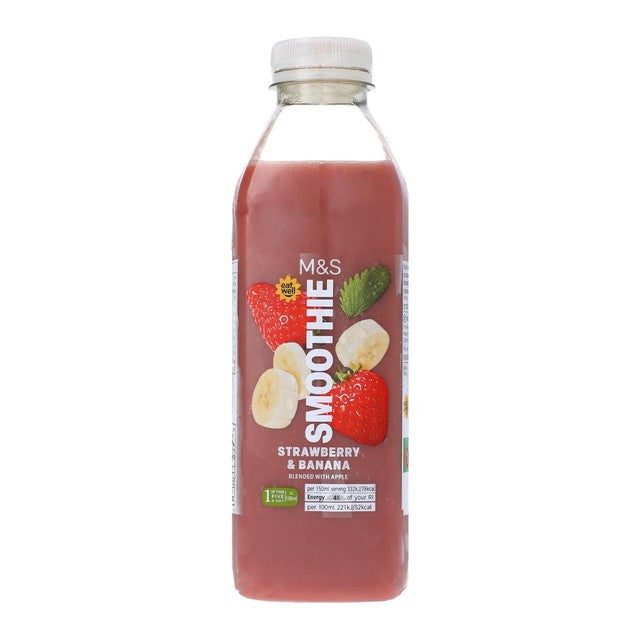 M&S strawberry and banana smoothie 750ml, imported from the UK