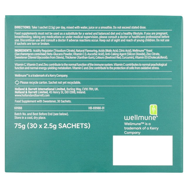 Holland & Barrett Wellmune Vitamin Complex Powder orange flavour 30 sachets, UK version