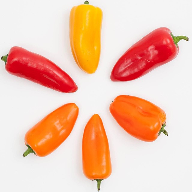 Ocado baby peppers mixed colours 220g, imported from the UK