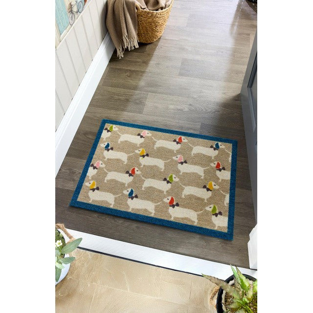 Phoenix Bright Doggie Patterned Dog Mat 50x75cm, UK version