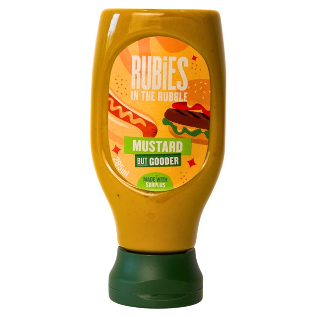Rubies in the Rubble American-style mustard bottle, imported from the UK