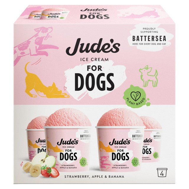 Jude's strawberry, apple, banana dog ice cream 4 x 90ml, UK version
