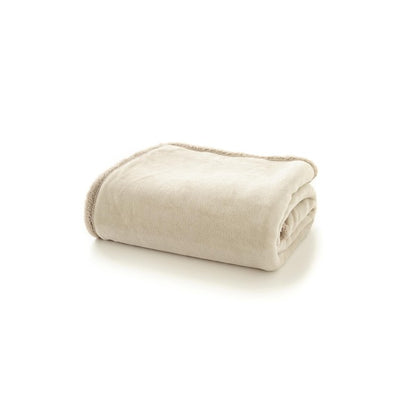 M&S Deyongs Hazelwood Reversible Sherpa Throw in Oyster Blanket 130 x 170cm- Buy online at McGrocer
