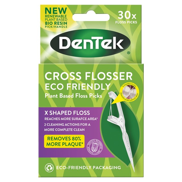 DenTek plant based dental cross flossers 30 pack - British product