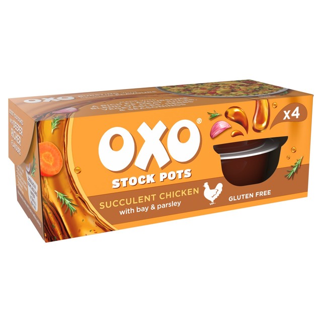 Oxo chicken stock pots 4 x 20g, imported from the UK