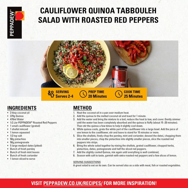 Peppadew Roasted Red Peppers 465g, imported from the UK