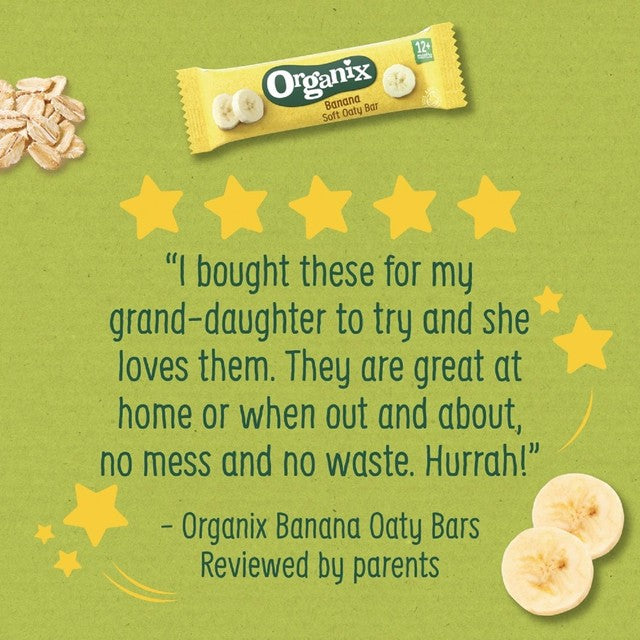 Organix banana oaty bars 6 x 23g, imported from the UK