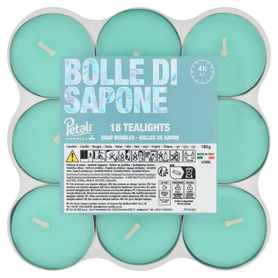 شموع صغيرة معطرة Petali Soap Bubbles من M&S Price's Candles، عبوة من 18 قطعة - اشترِ عبر الإنترنت من McGrocer