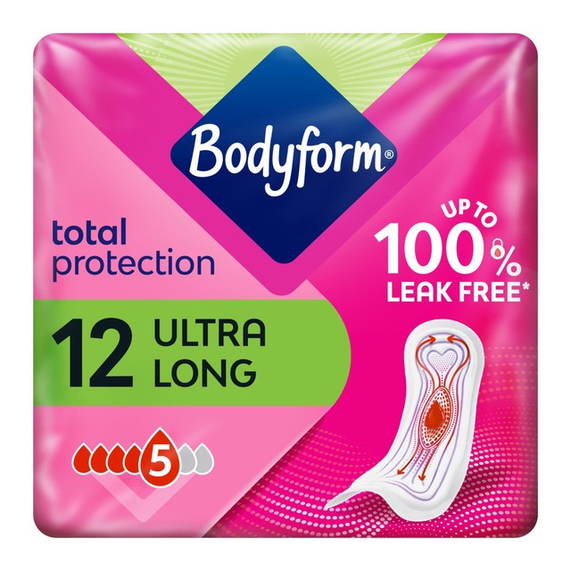 Bodyform Ultra Long sanitary towels 12 pack - British product