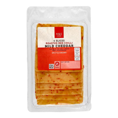 M&S M&S Roasted Red Chilli Mild Cheddar Cheese Slices 160g- Buy online at McGrocer