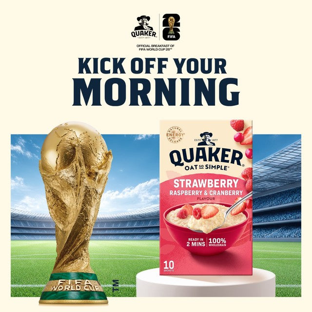 Quaker instant porridge sachets strawberry raspberry cranberry 10 sachets, imported from the UK