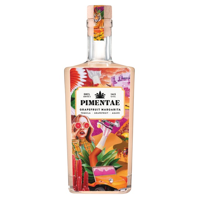 Pimentae grapefruit tequila margarita cocktail 50cl, imported from the UK