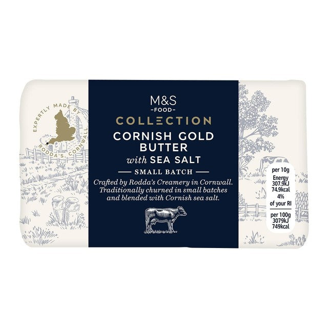 M&S Cornish Gold Butter With Sea Salt 250g, imported from the UK