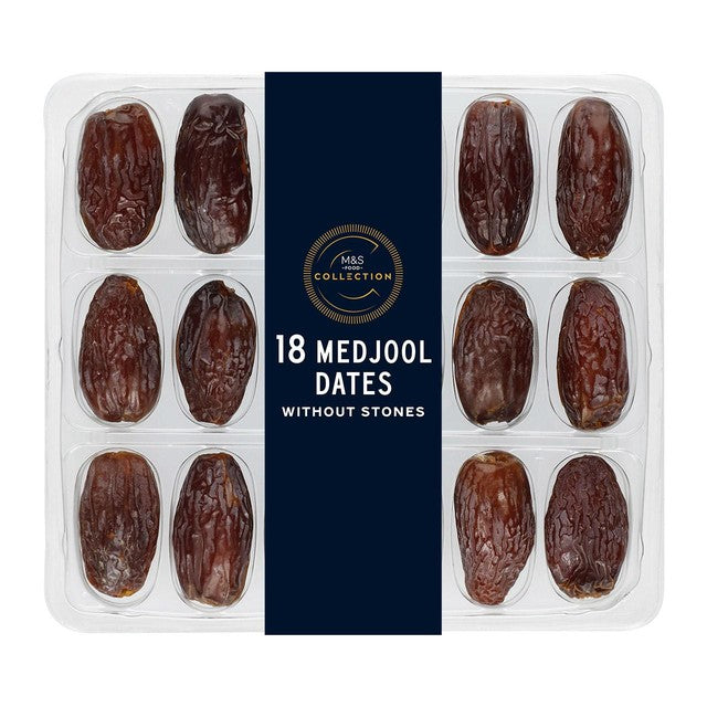M&S Medjool dates pitted 18 pack, imported from the UK