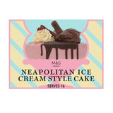 M&S Neapolitan ice cream parlour cake 1.23kg, imported from the UK